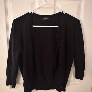 Black Women's Button-Front Sweater Cardigan